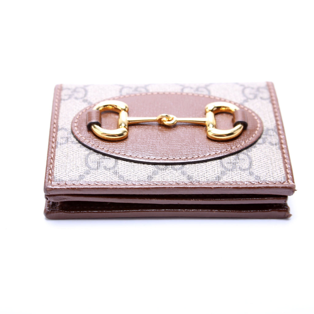 621887 Horsebit 1955 GG Supreme Card Case Brown