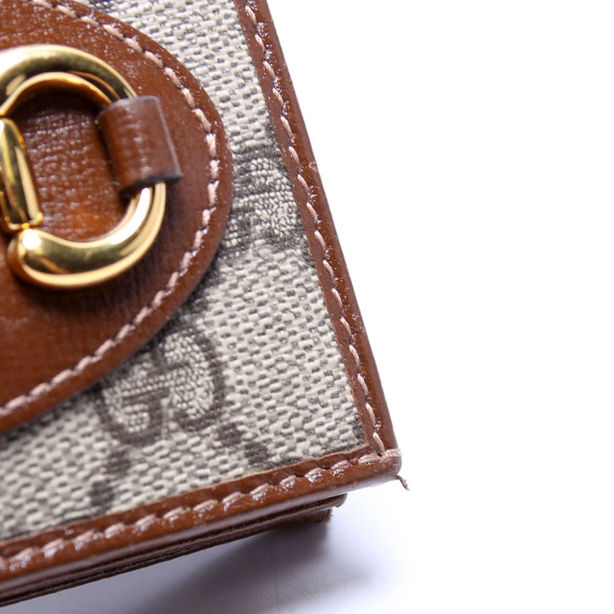621887 Horsebit 1955 GG Supreme Card Case Brown