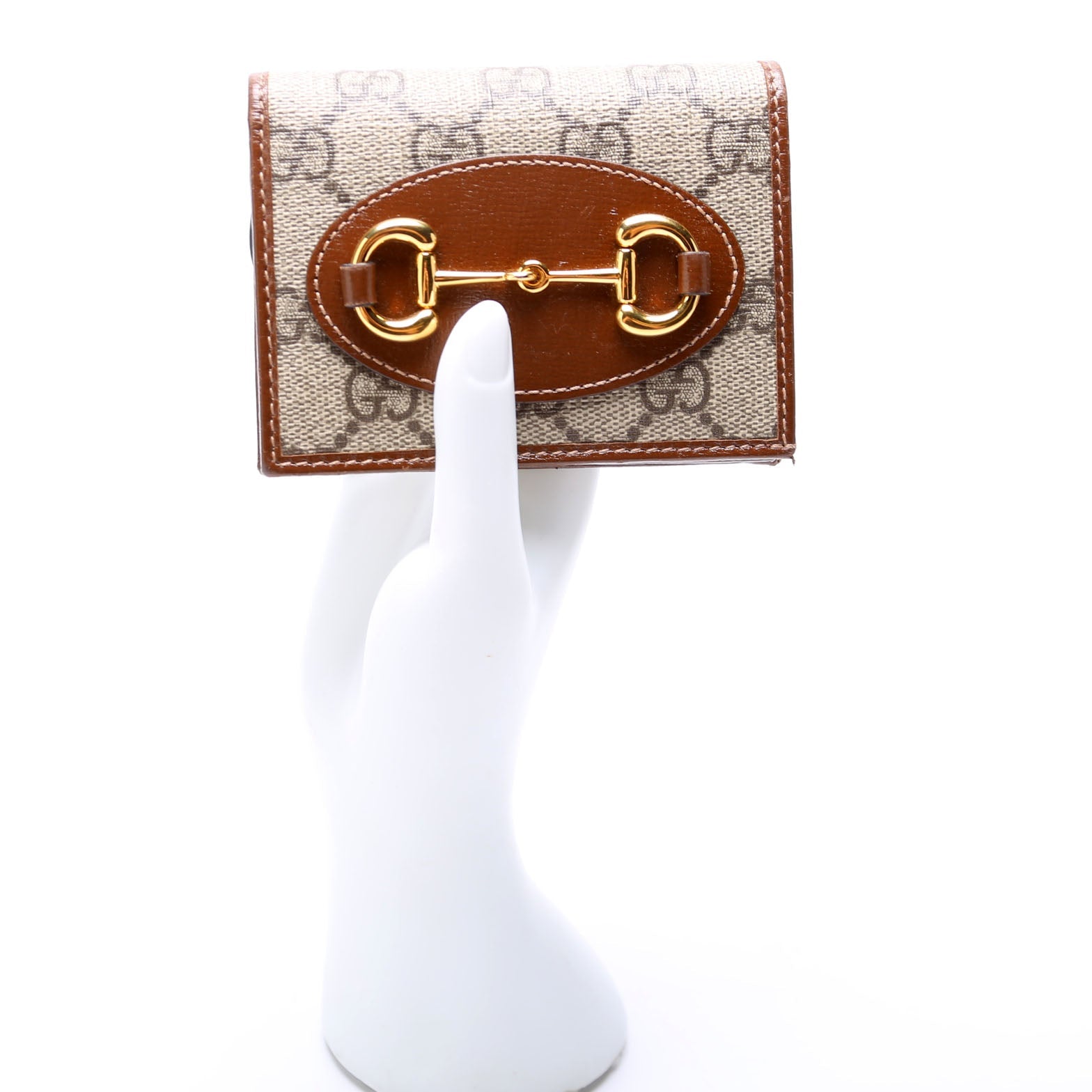 621887 Horsebit 1955 GG Supreme Card Case Brown