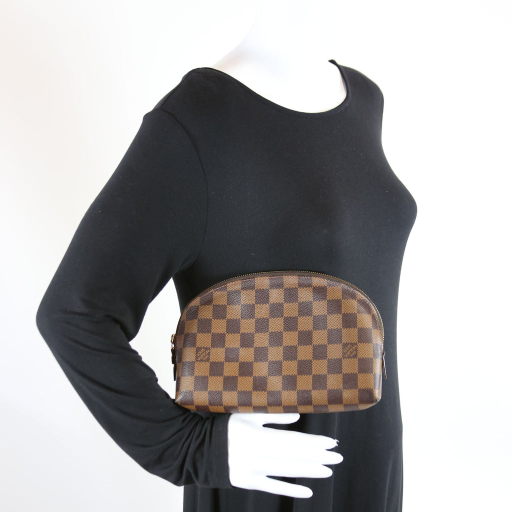 Cosmetic Pouch GM Damier Ebene Brown/Red