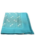 662576 GG With Horsebit Silk Square 90CM Scarf Teal