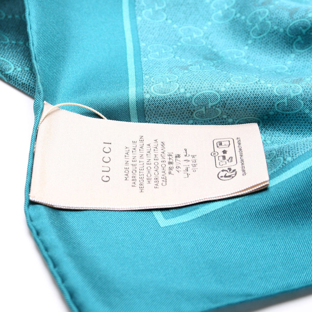 662576 GG With Horsebit Silk Square 90CM Scarf Teal