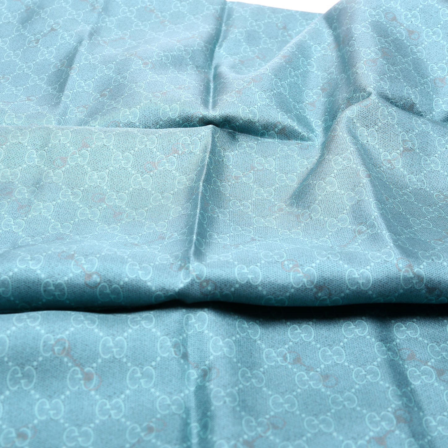 662576 GG With Horsebit Silk Square 90CM Scarf Teal