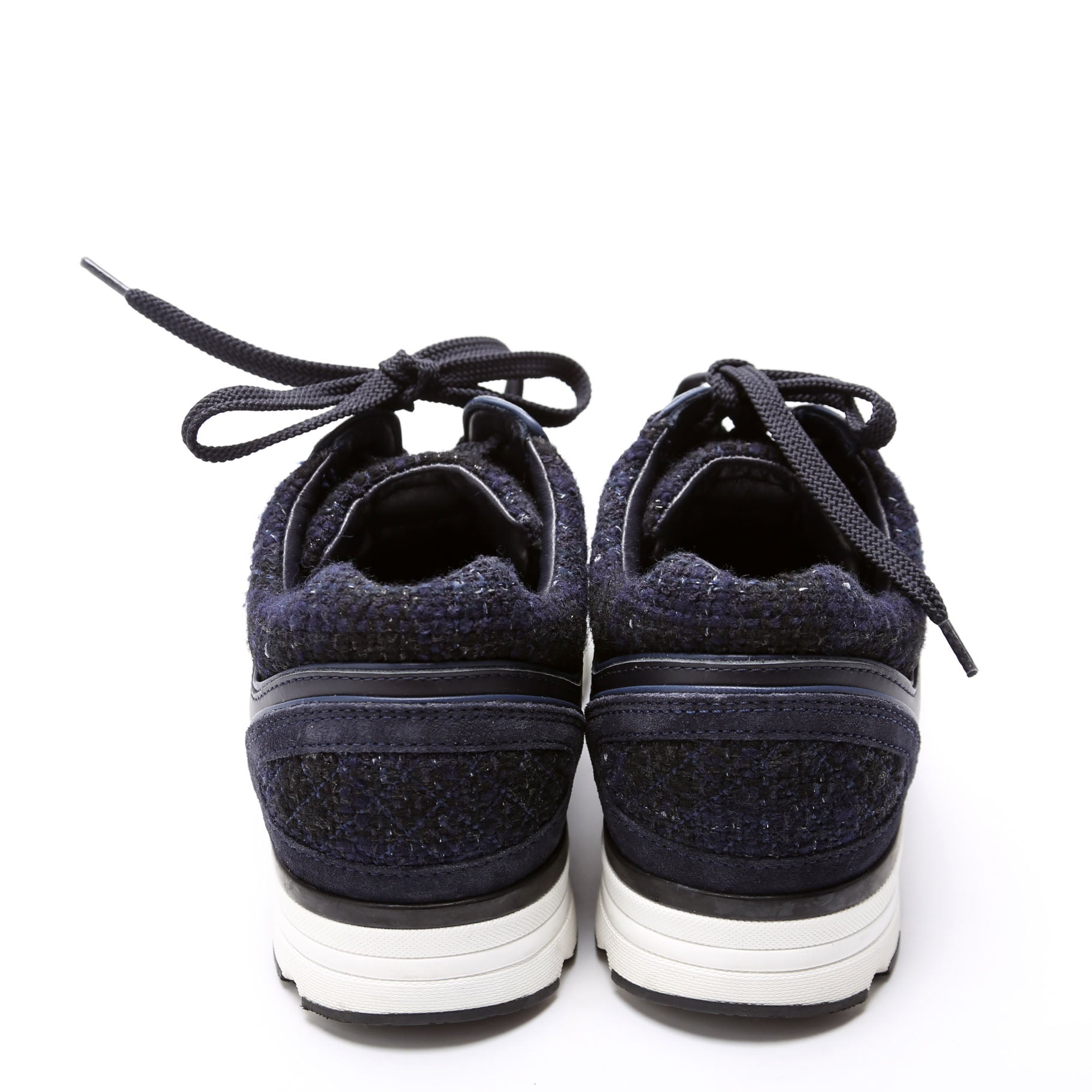 Tweed/Suede CC Trainers Size 38 Navy