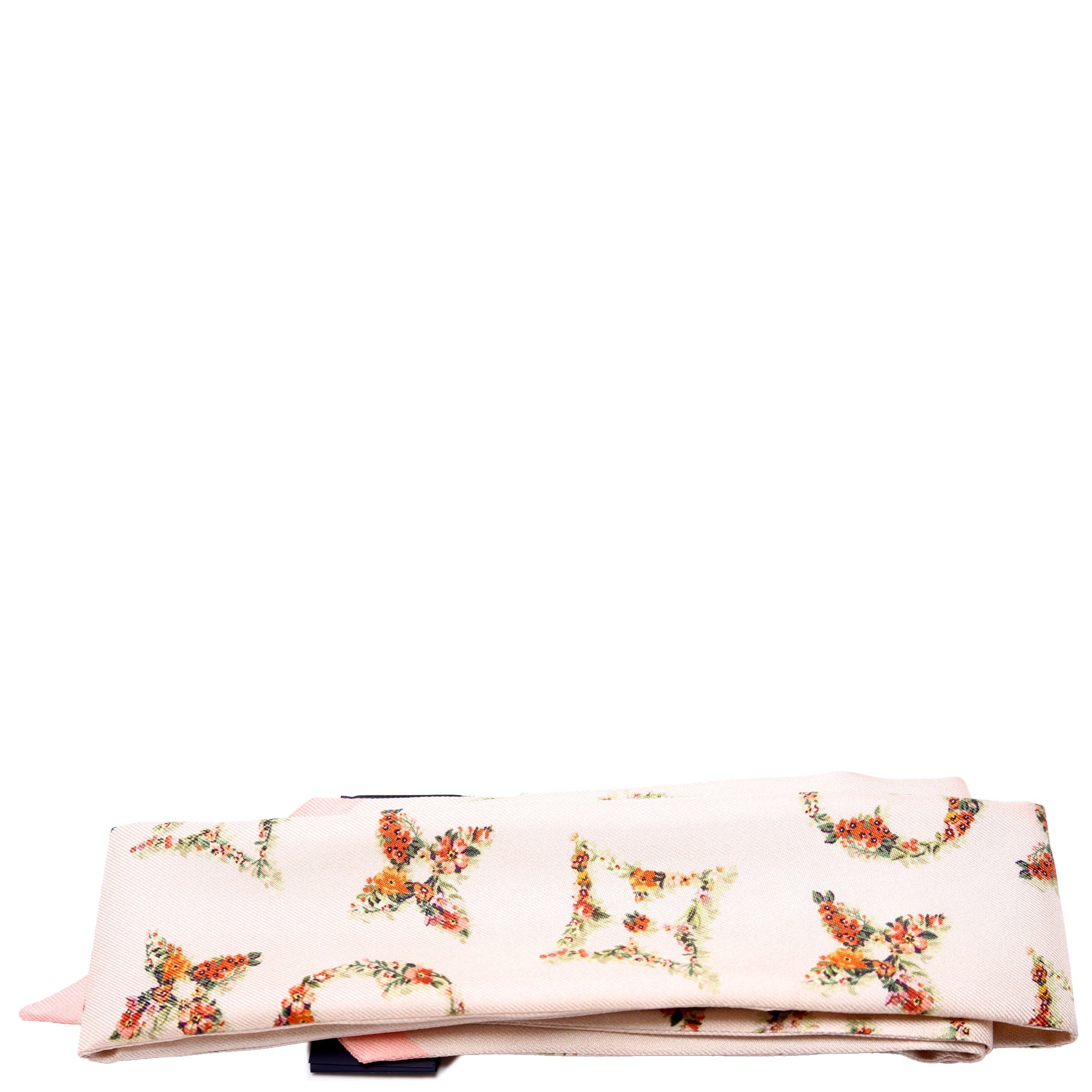Monogram Flowers BB Silk Bandeau Scarf Pink