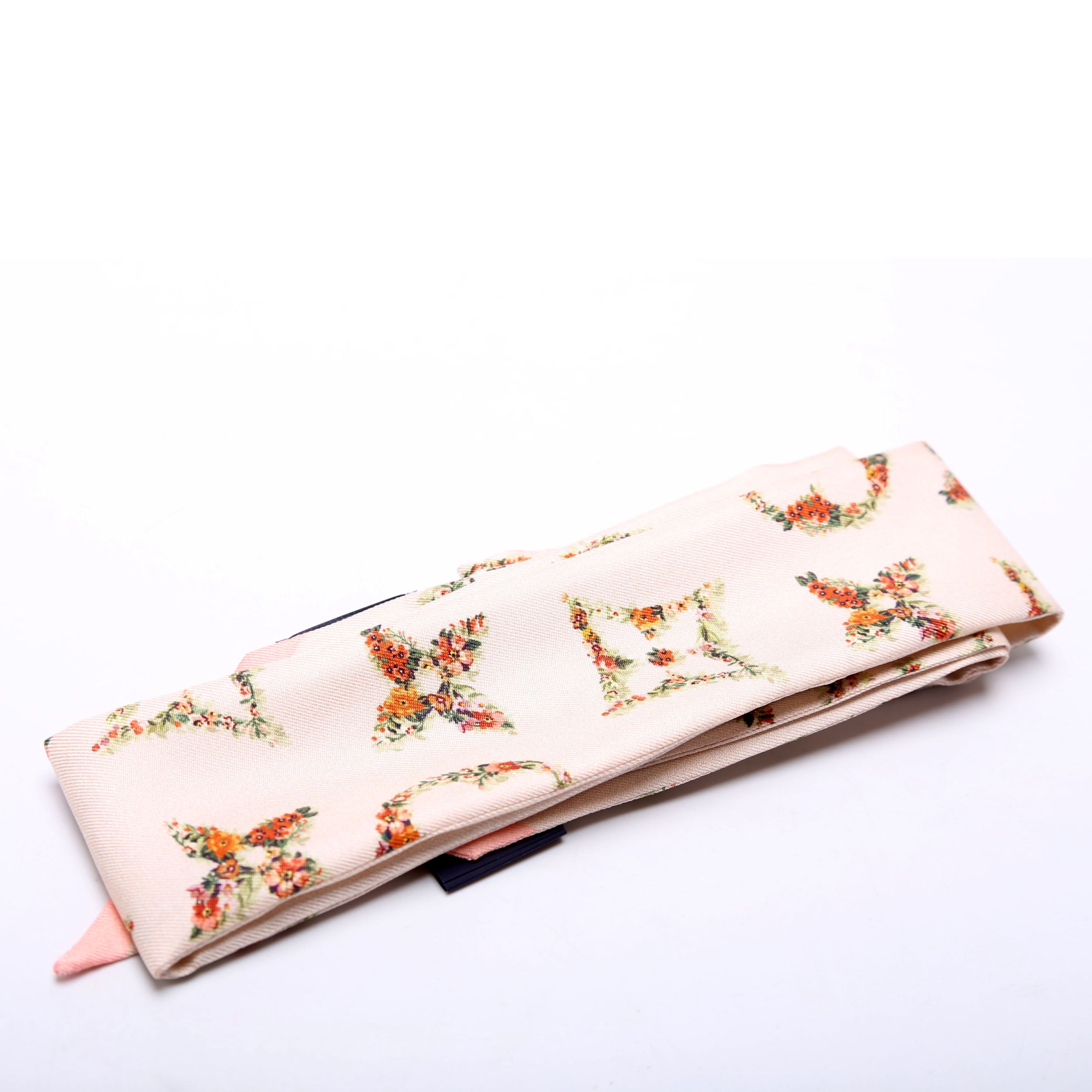 Monogram Flowers BB Silk Bandeau Scarf Pink