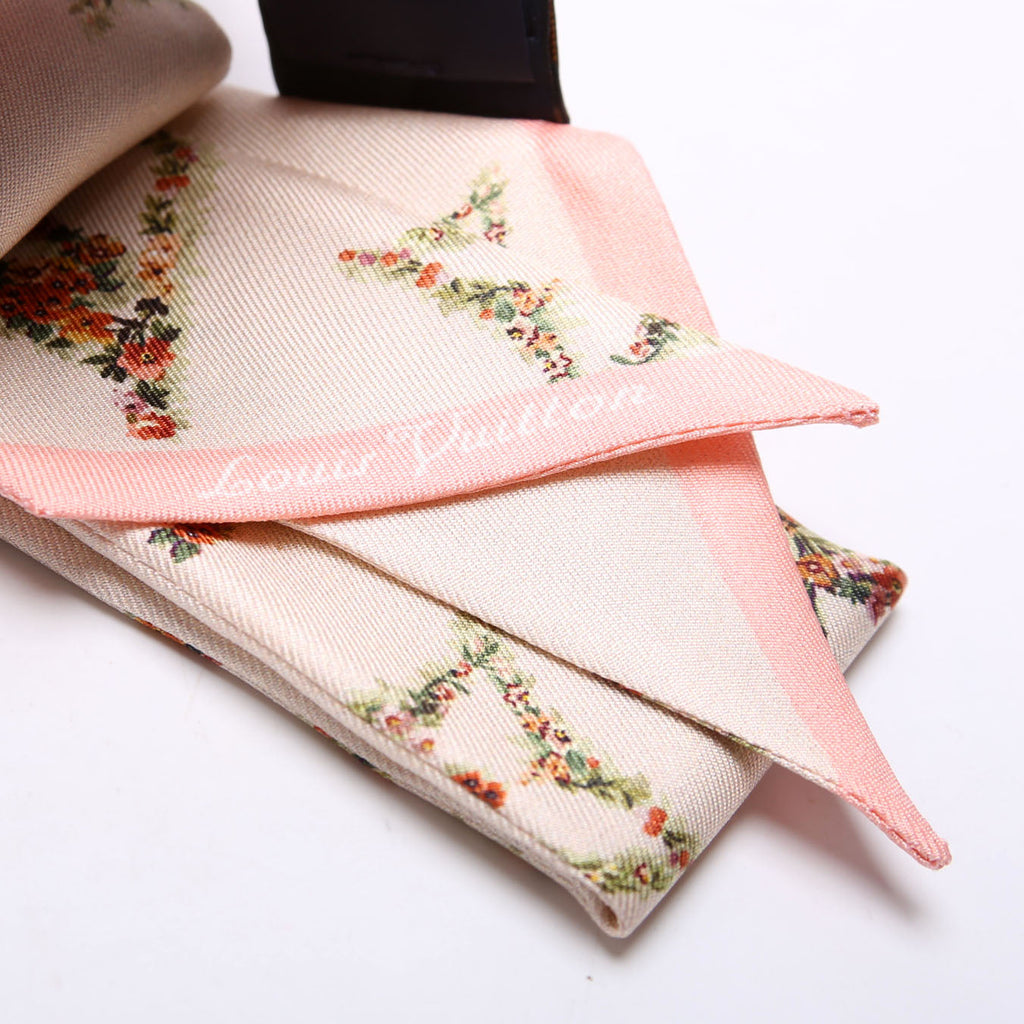 Monogram Flowers BB Silk Bandeau Scarf Pink