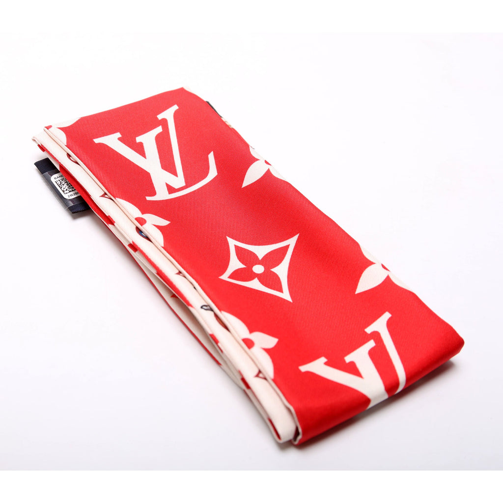 Rodeo Monogram Silk Bandeau Scarf Red