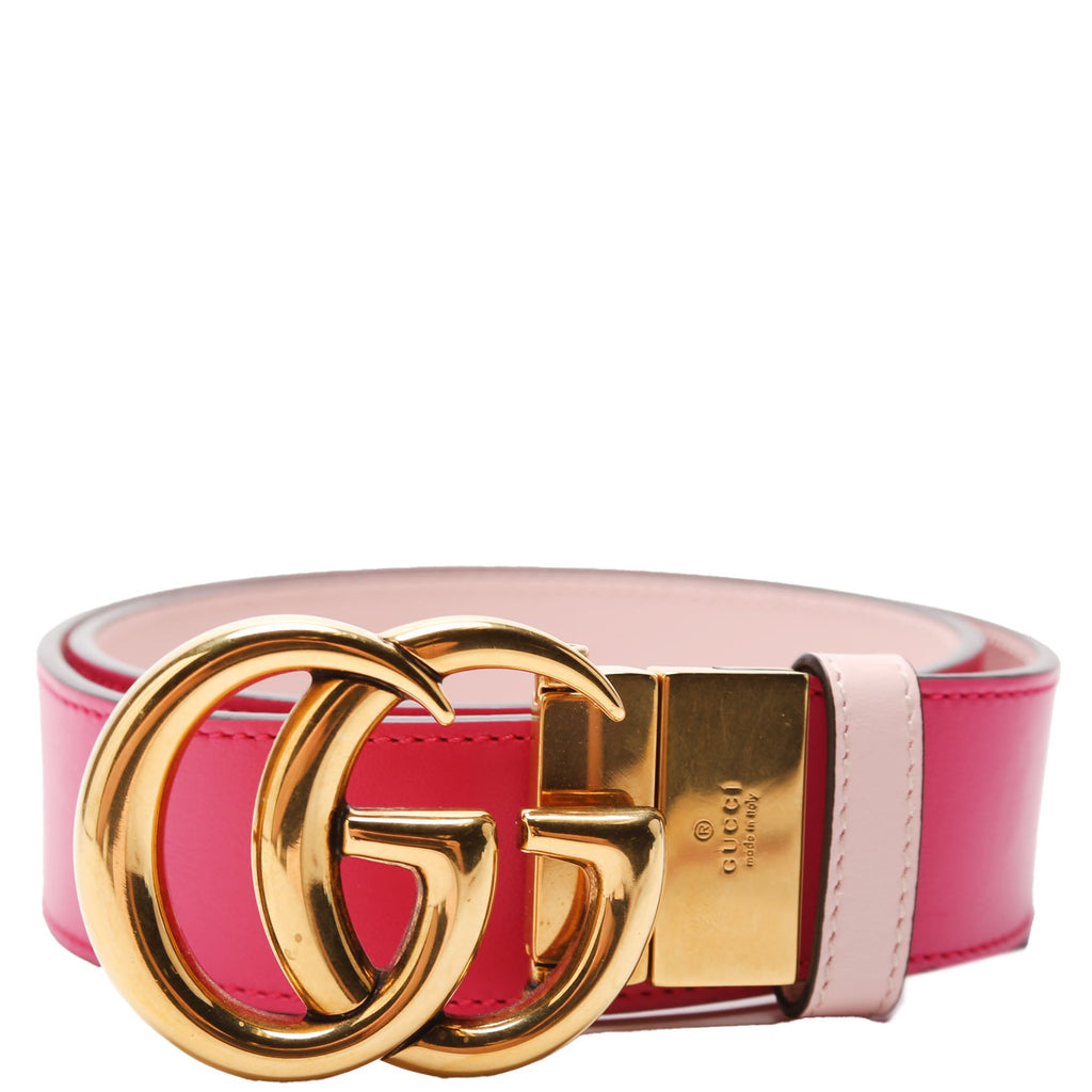 Gucci 659416 GG Marmont Reversible Leather Belt Size 75/30 Pink