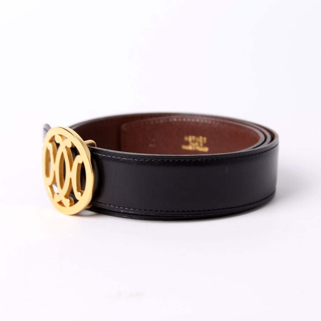 Double H Reversible Leather Belt Size 90 Black/Brown