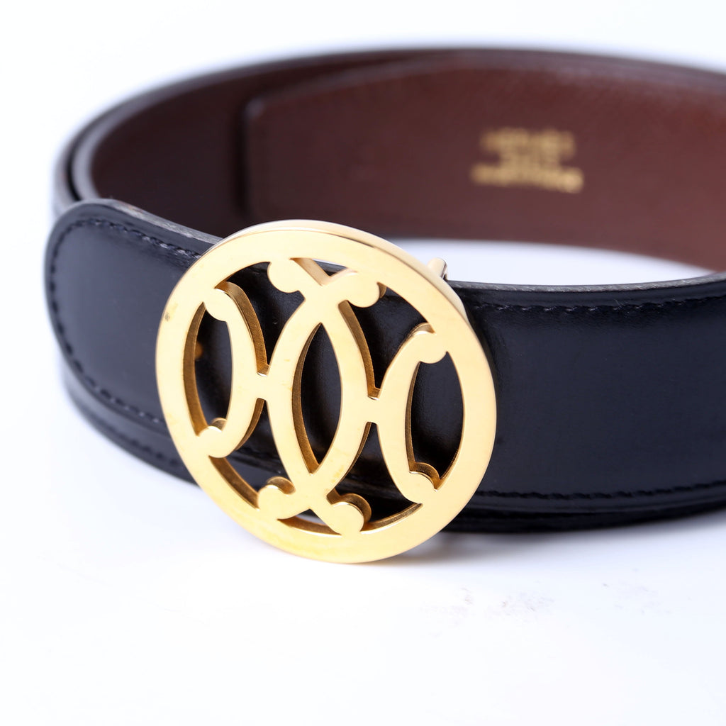Double H Reversible Leather Belt Size 90 Black/Brown