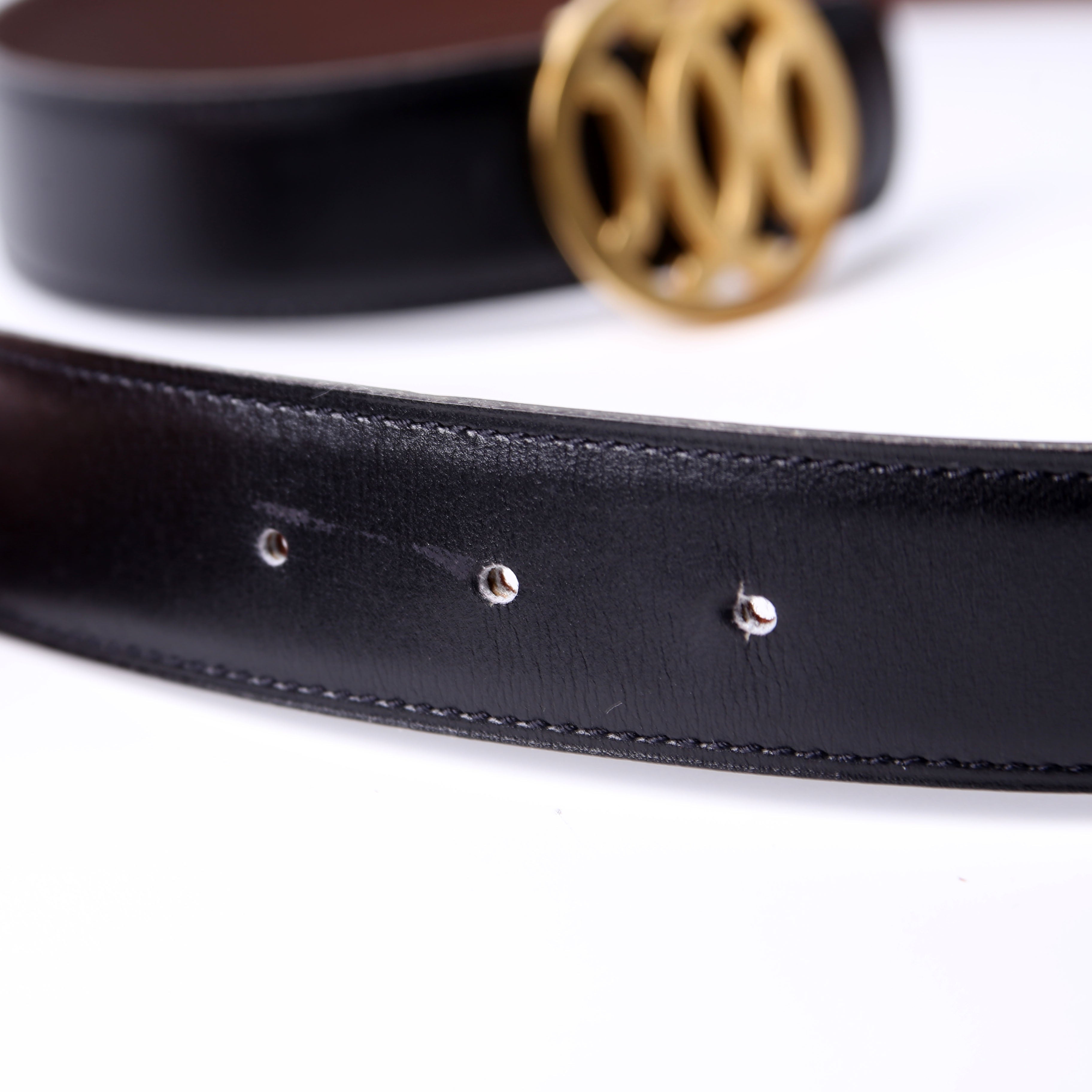Double H Reversible Leather Belt Size 90 Black/Brown