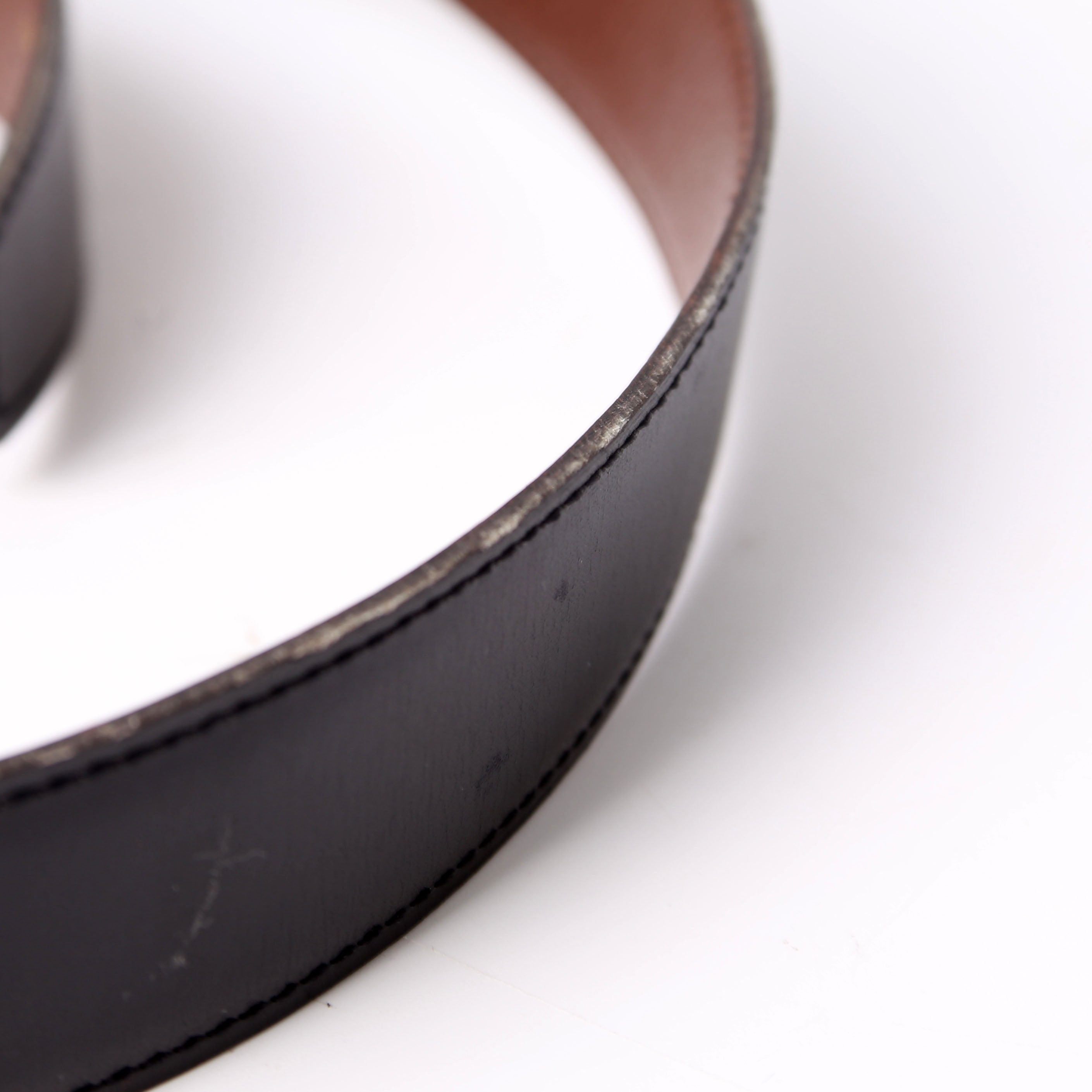 Double H Reversible Leather Belt Size 90 Black/Brown