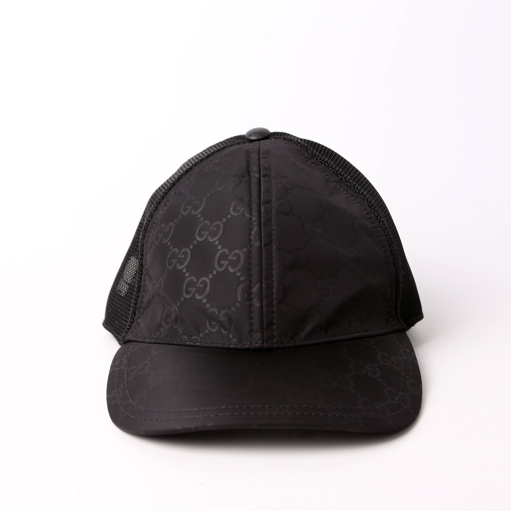 510950 GG Nylon Baseball Cap Size Medium Black