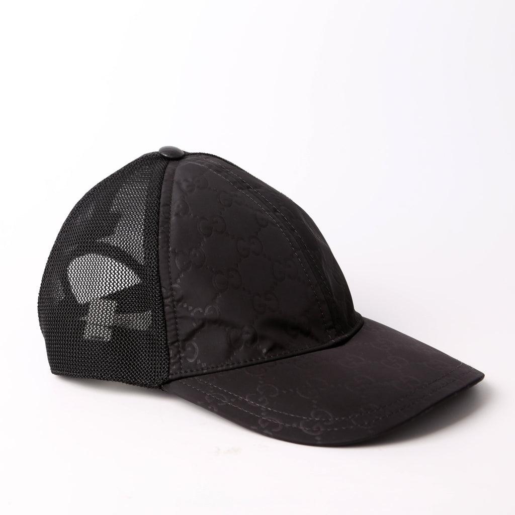 510950 GG Nylon Baseball Cap Size Medium Black