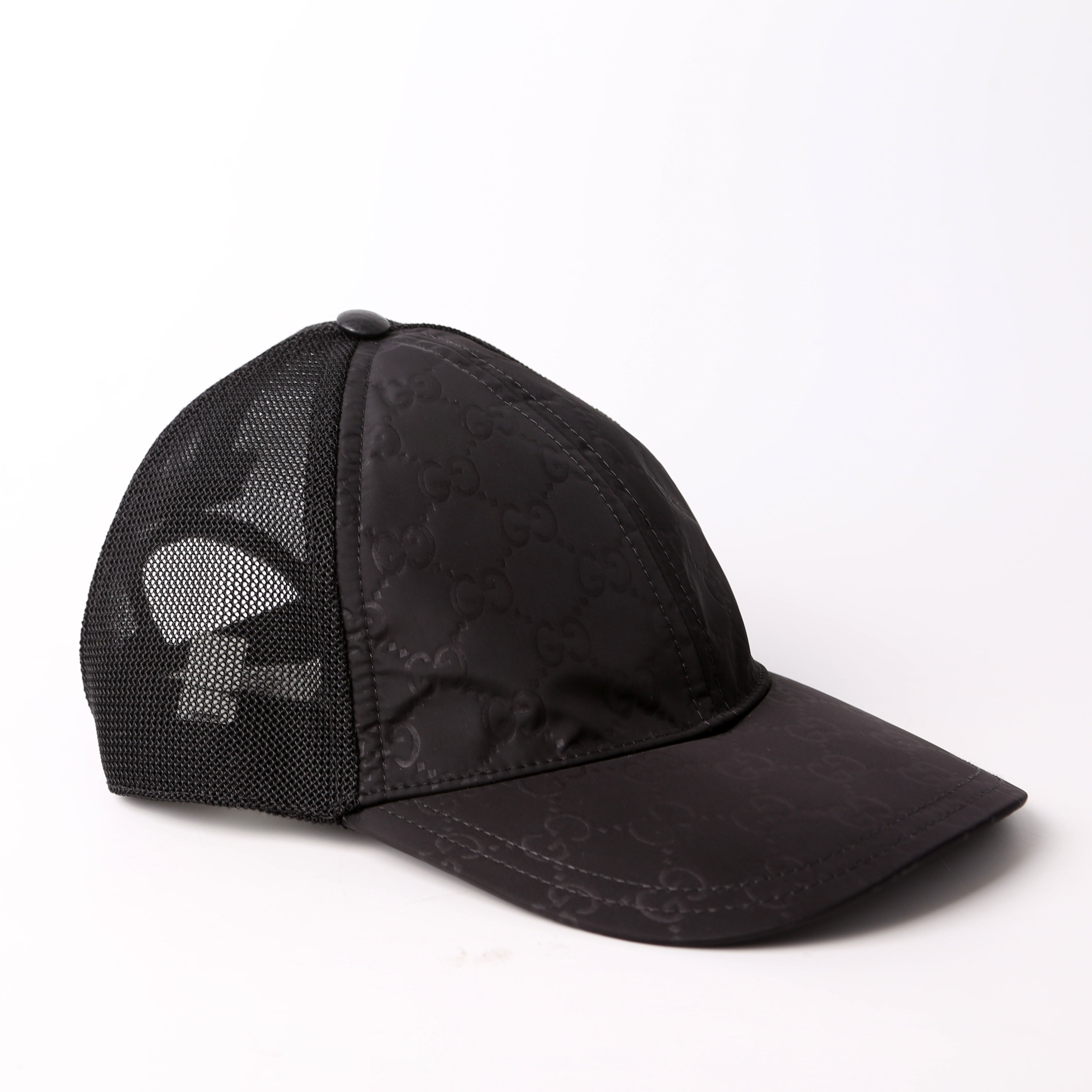 510950 GG Nylon Baseball Cap Size Medium Black