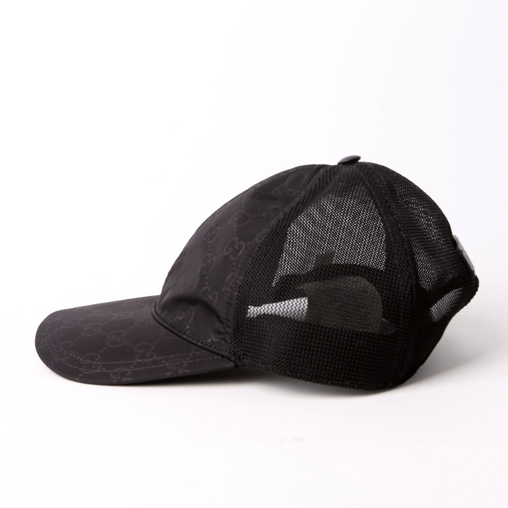510950 GG Nylon Baseball Cap Size Medium Black
