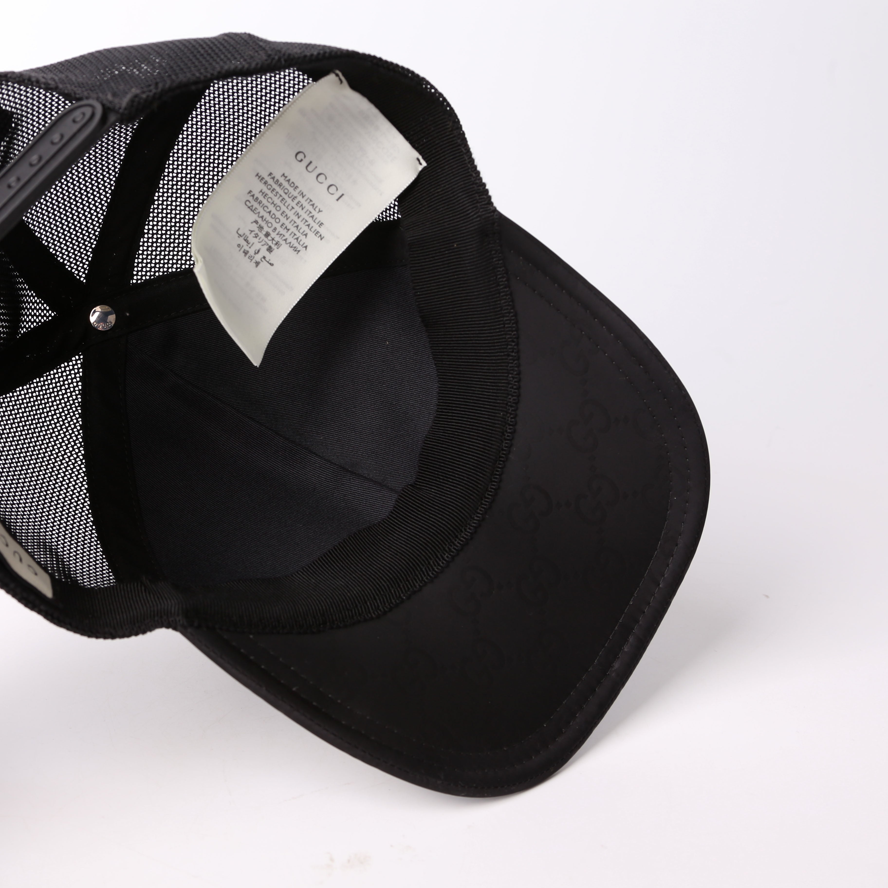 510950 GG Nylon Baseball Cap Size Medium Black