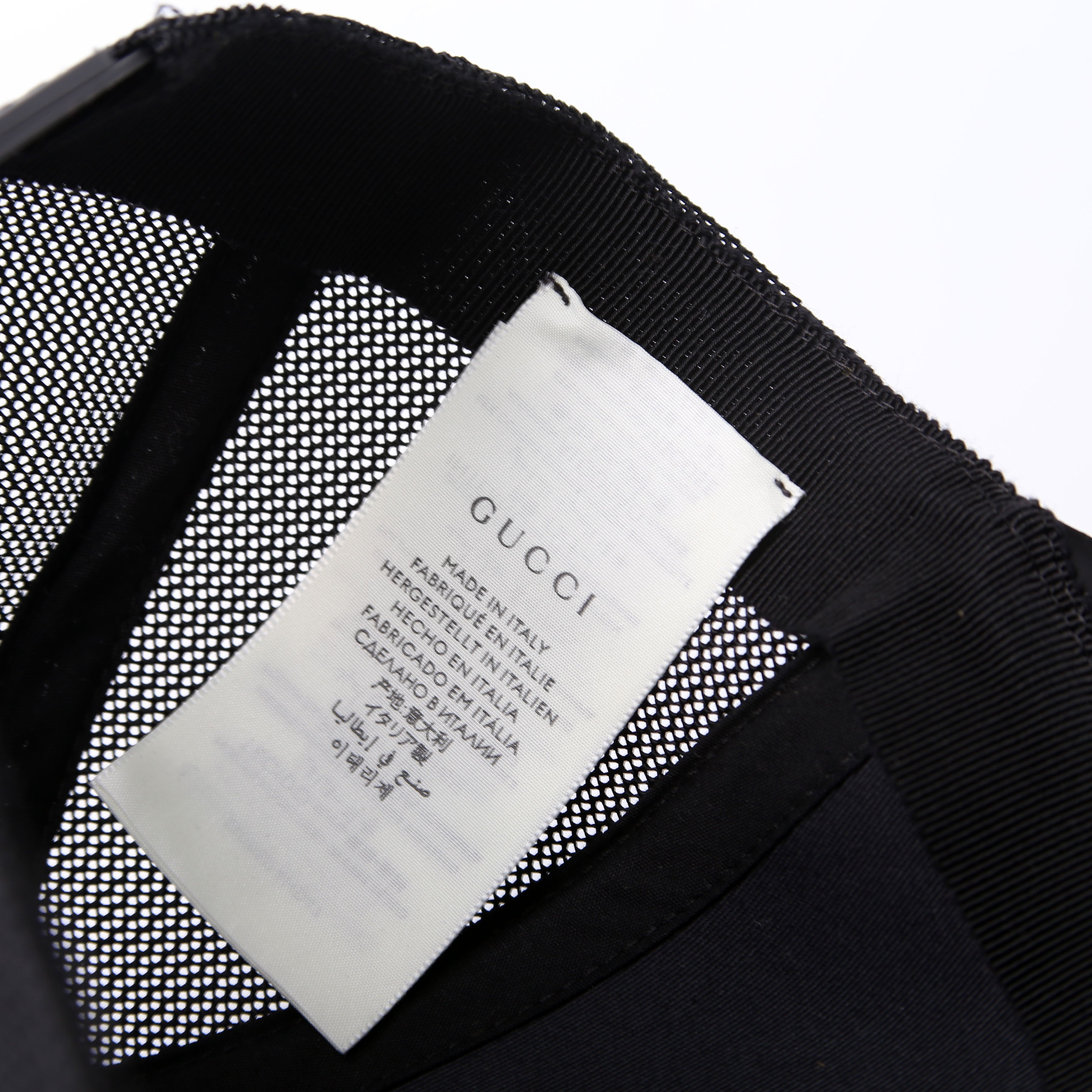 510950 GG Nylon Baseball Cap Size Medium Black