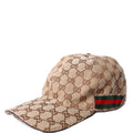 200035 GG Canvas Web Cap Size Medium Brown