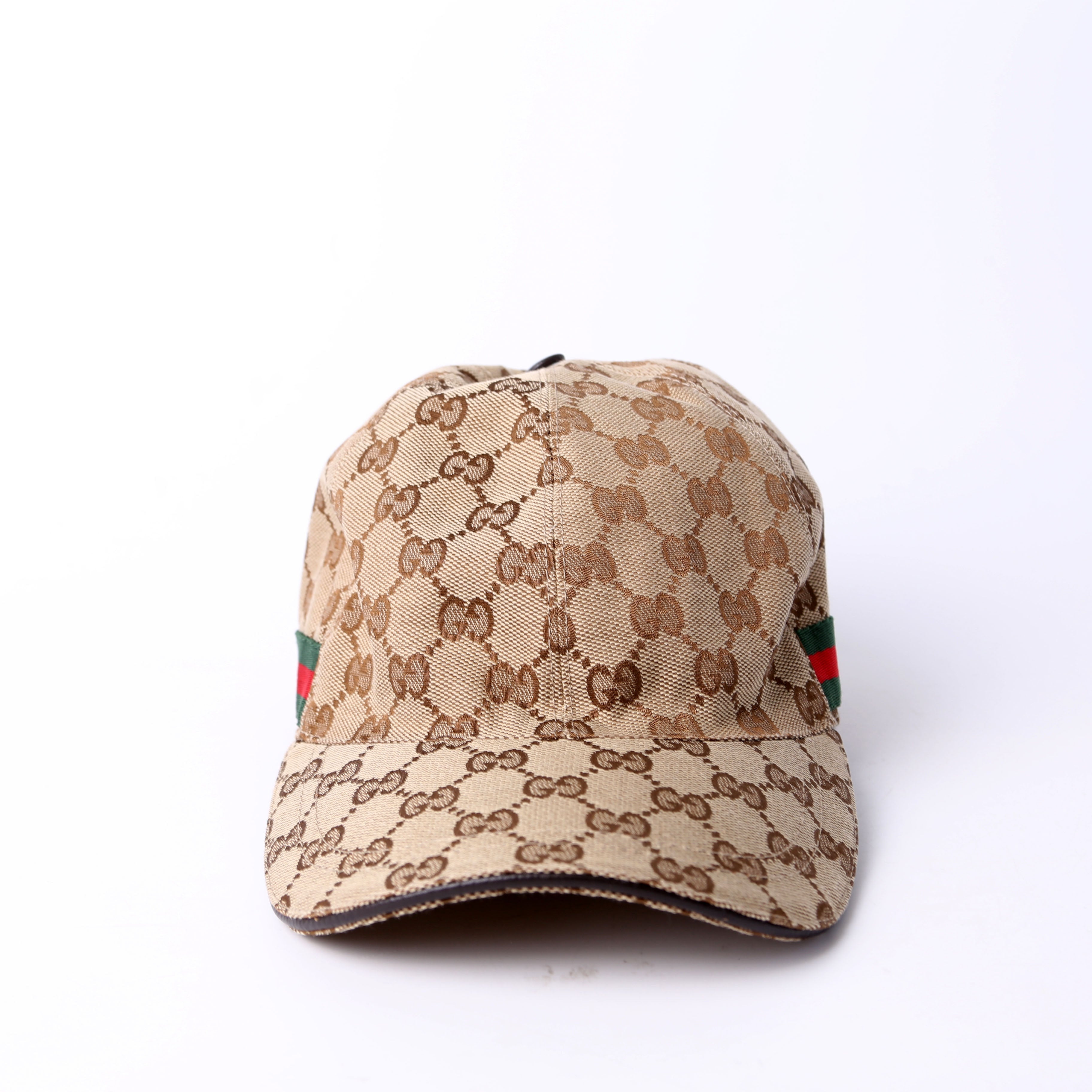 200035 GG Canvas Web Cap Size Medium Brown