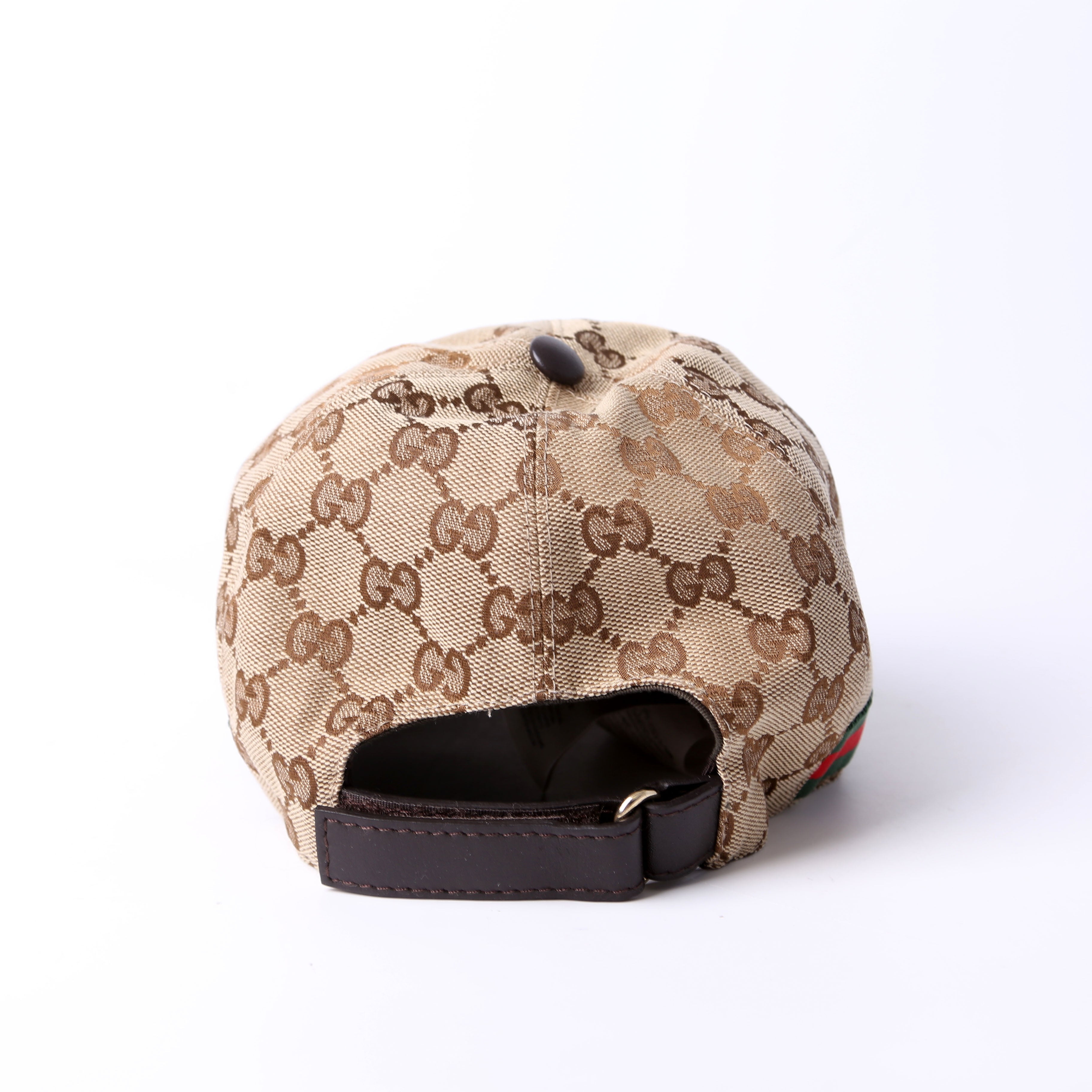 200035 GG Canvas Web Cap Size Medium Brown