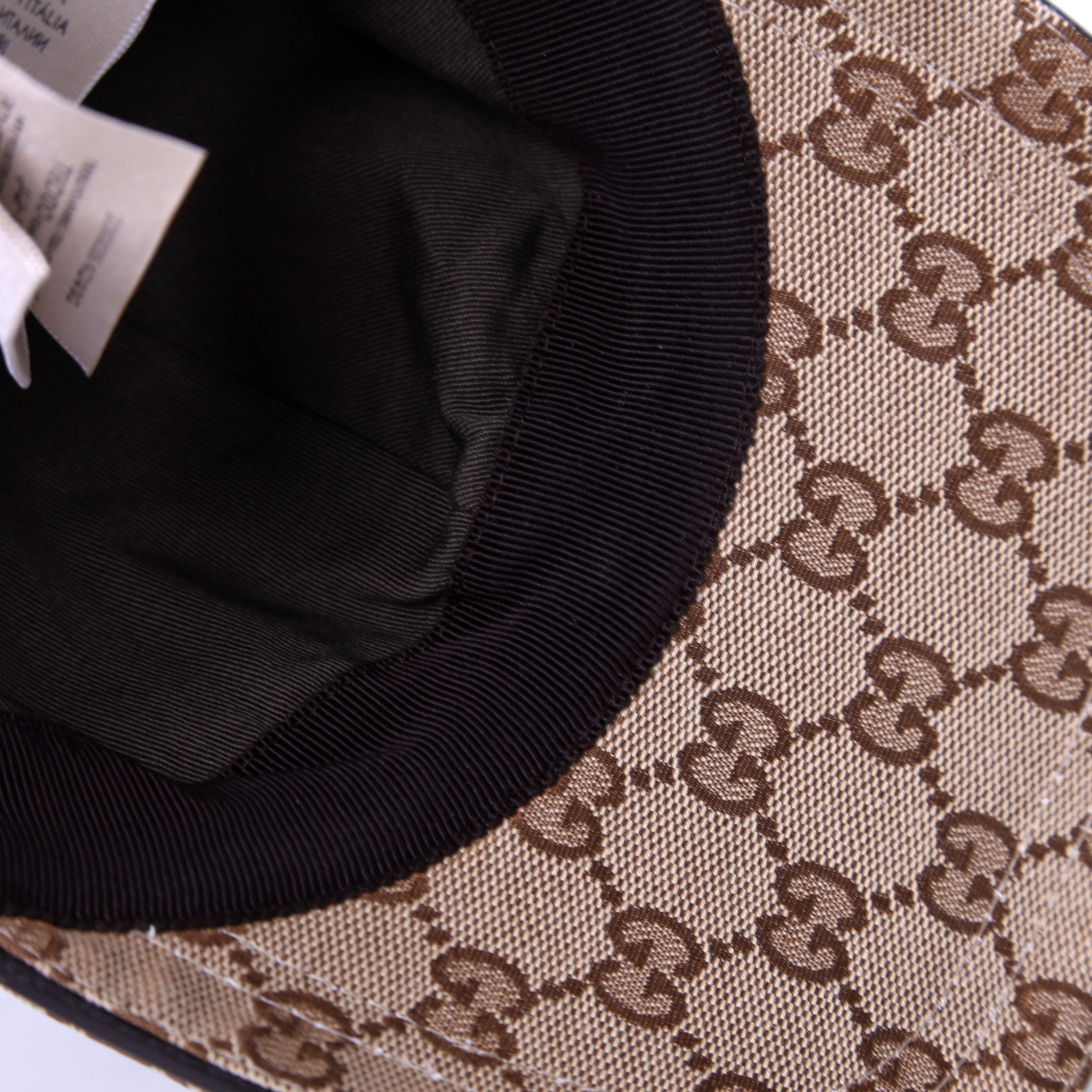 200035 GG Canvas Web Cap Size Medium Brown