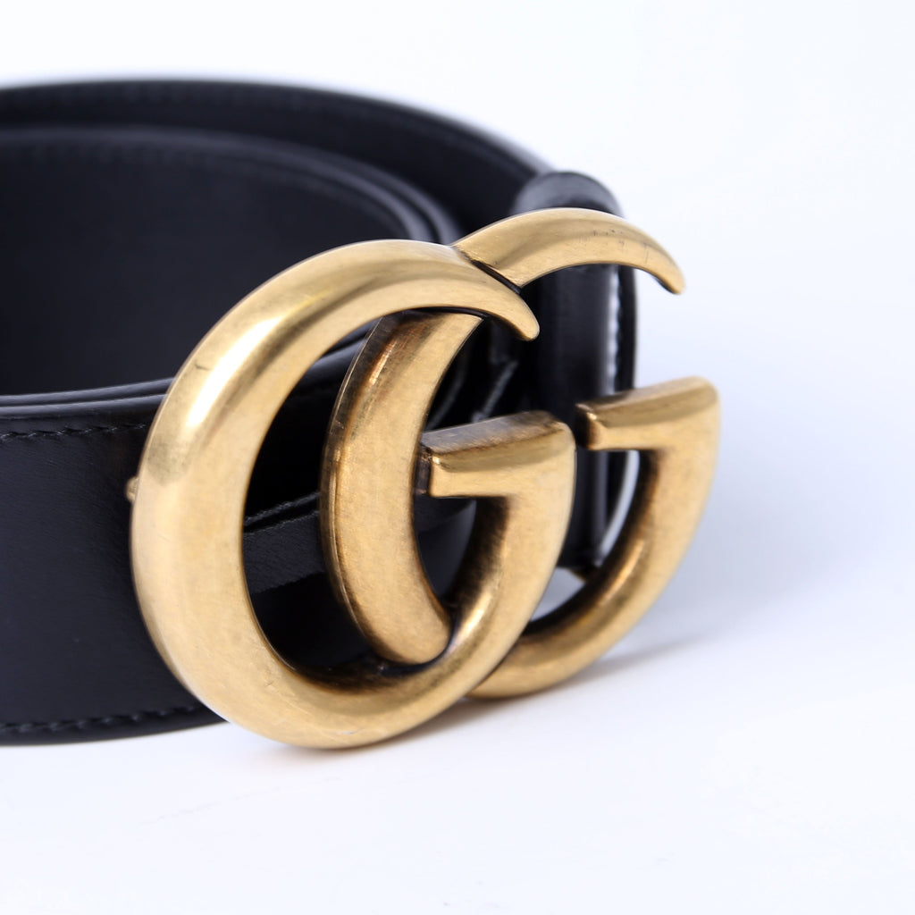 Gucci 400593 Marmont GG Leather Belt Size 75/30 Black