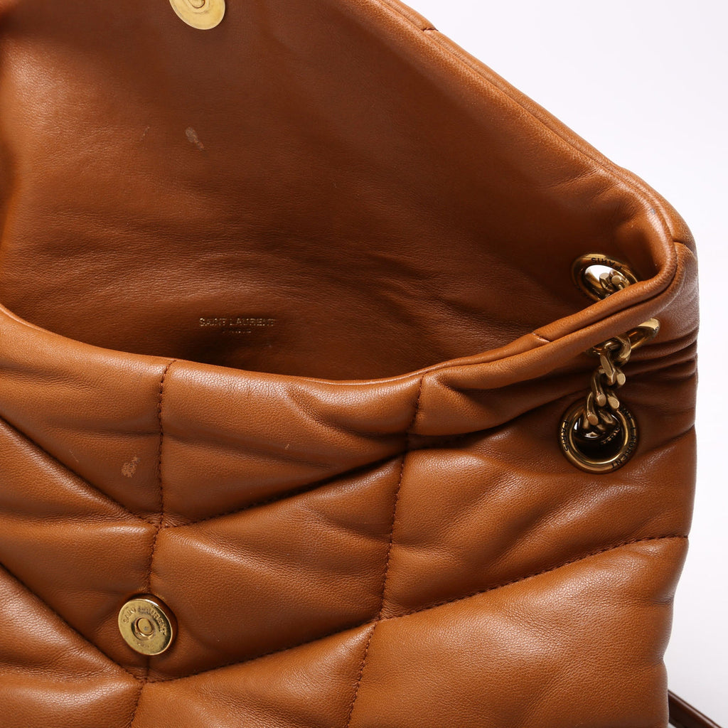 Puffer Quilted Small Lambskin 577476 Brown