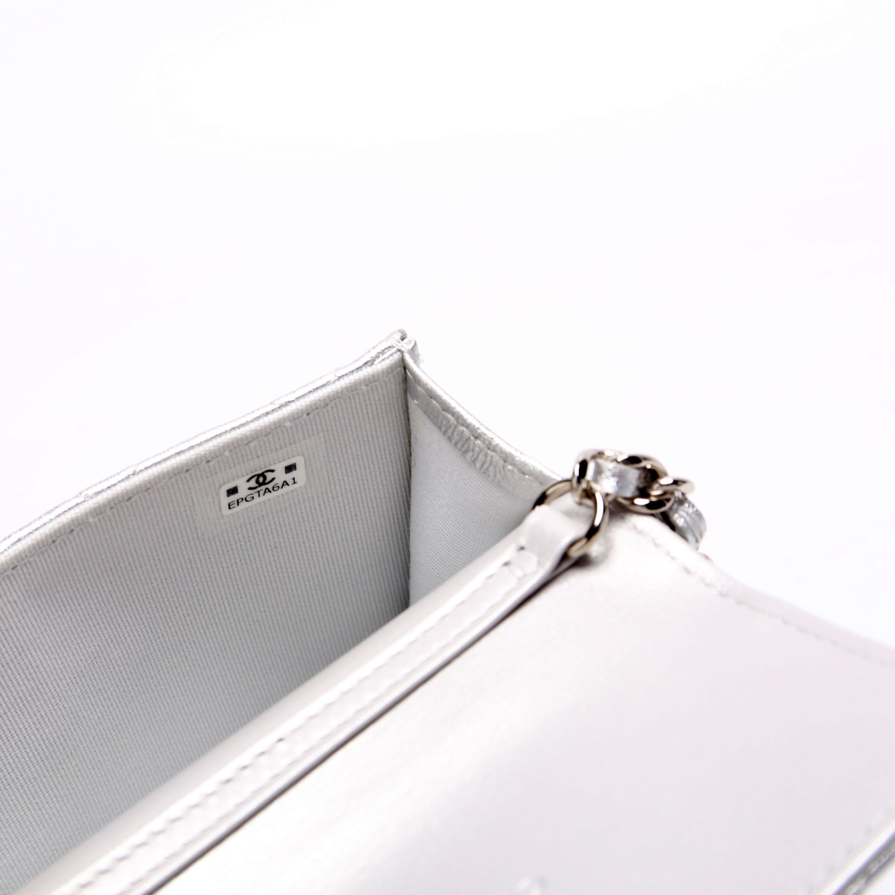 Star Flap Quilted Goatskin Belt Bag RFID Silver