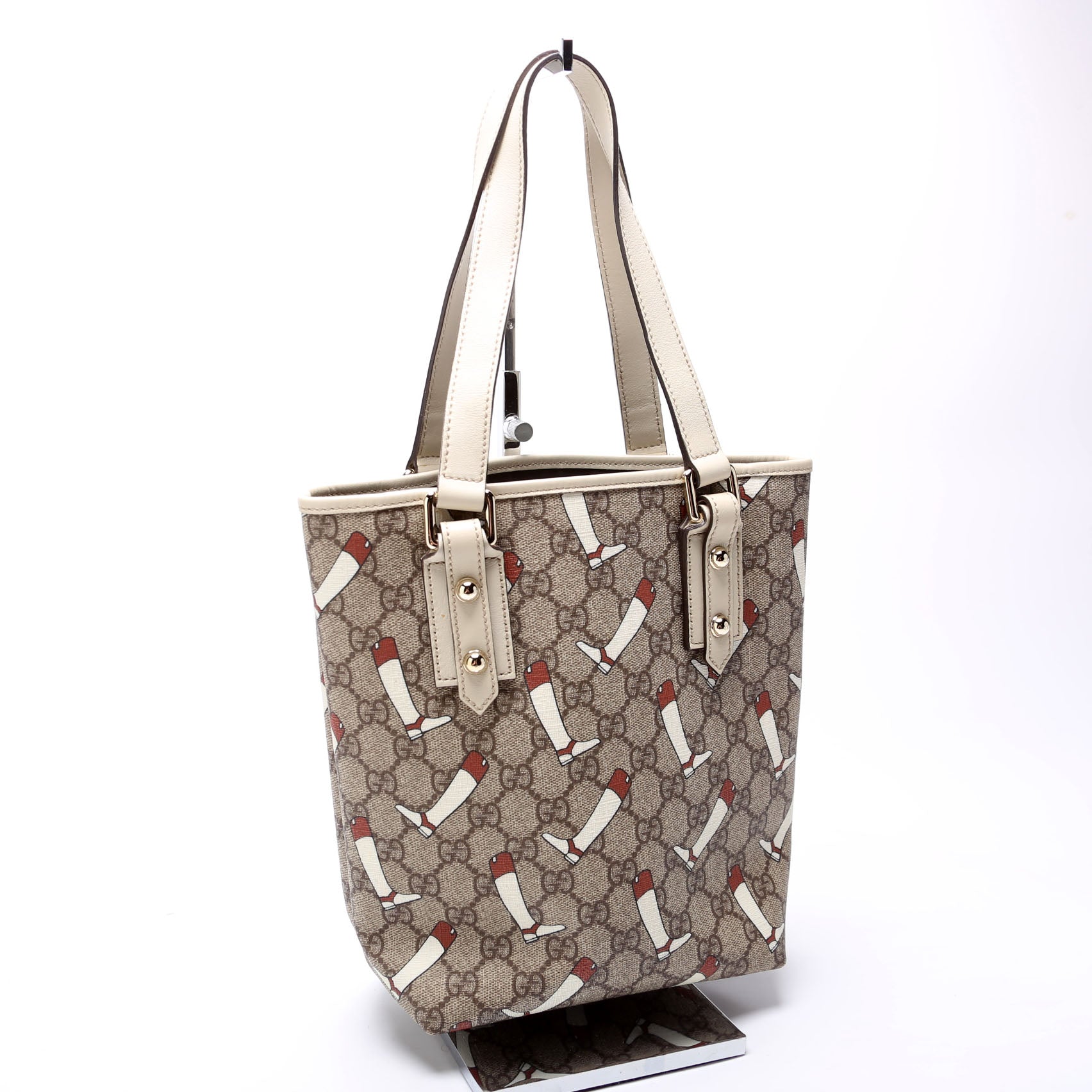 257250 GG Supreme Boot Small Tote Cream