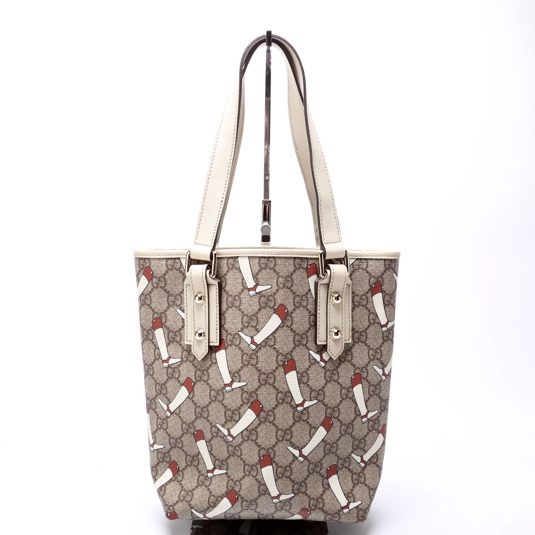 257250 GG Supreme Boot Small Tote Cream