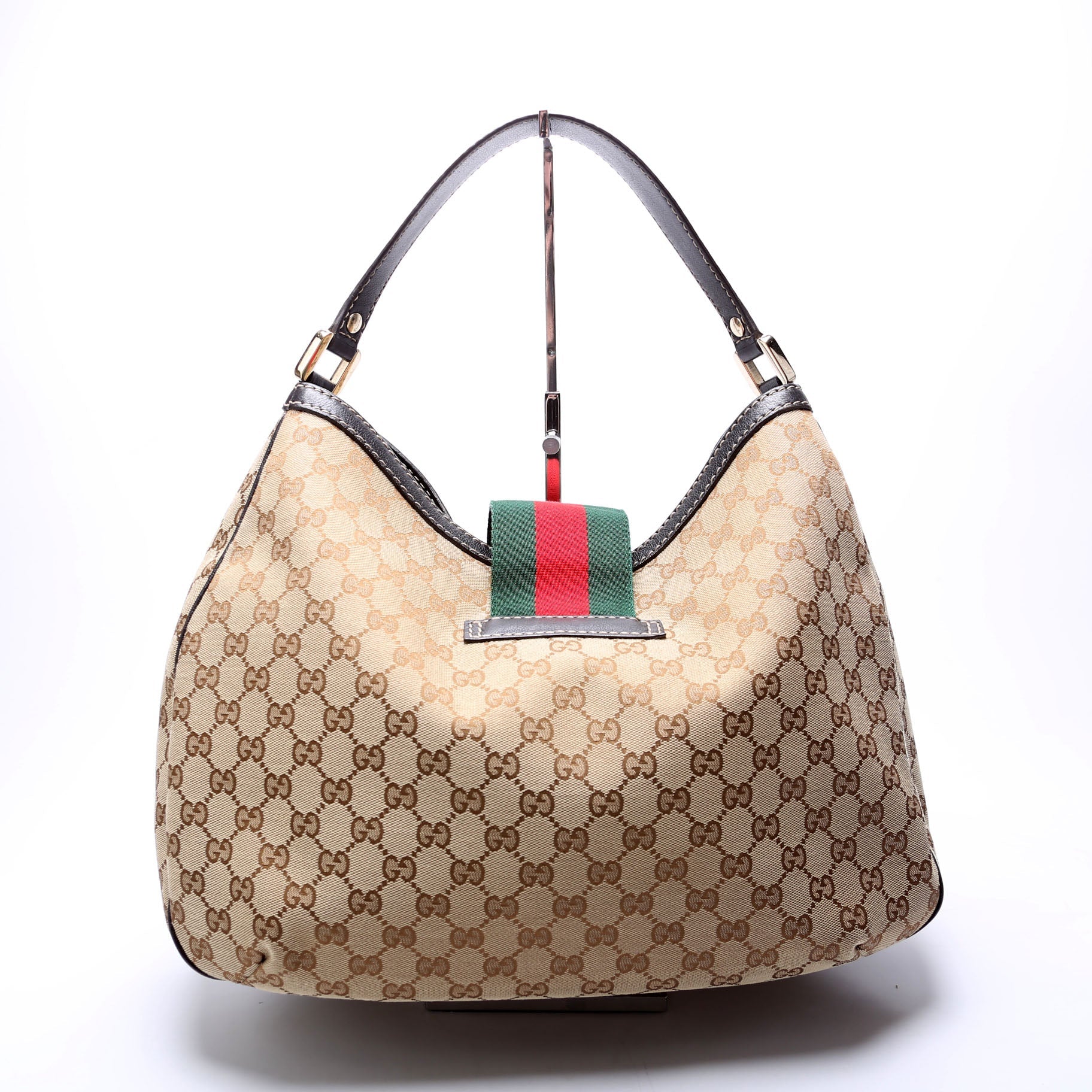 233604 GG Canvas New Ladies Web Large Hobo