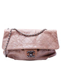 CC Quilted Caviar Medium Flap Bag Taupe