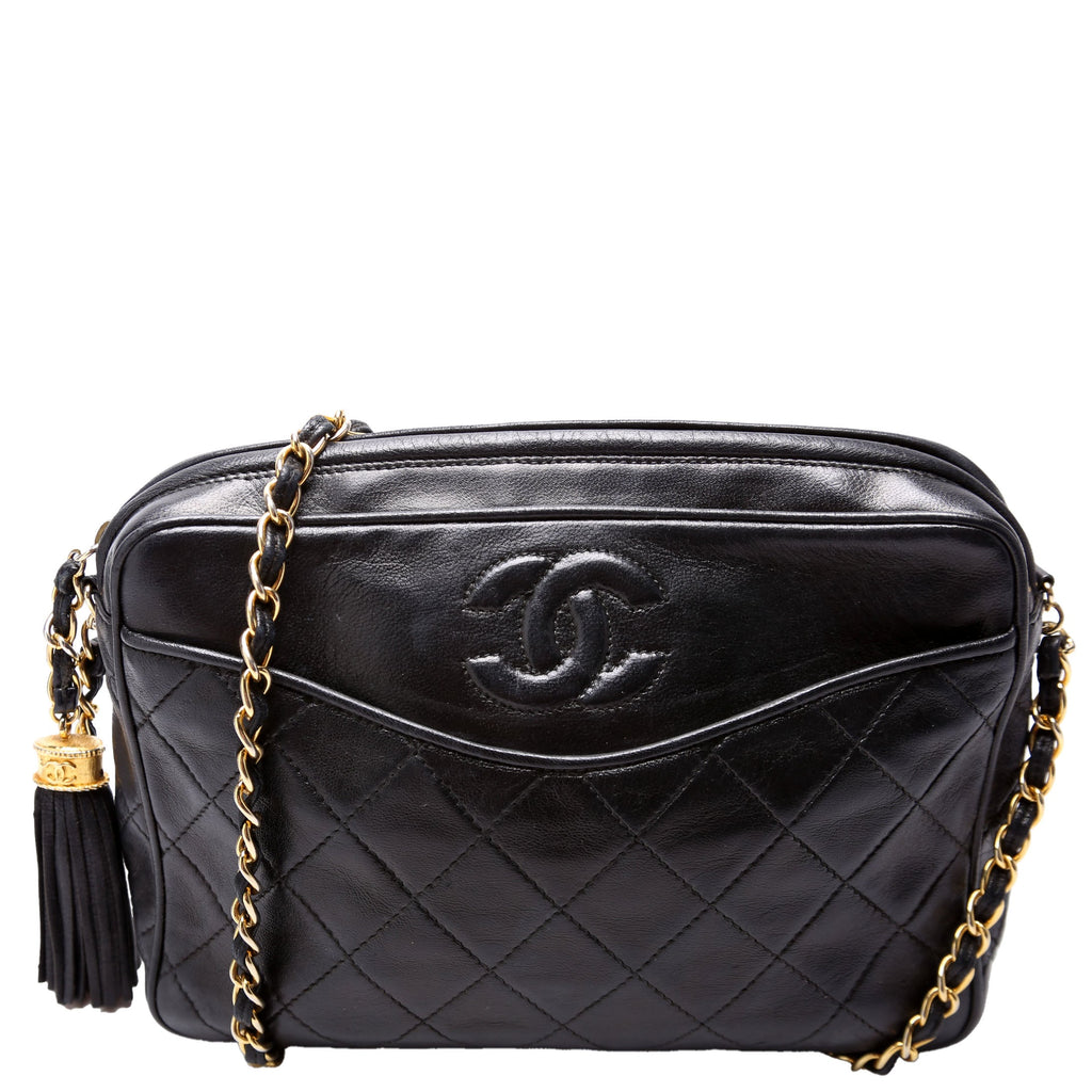 CC Front Pocket Tassel Camera Bag Vintage Black/Gold