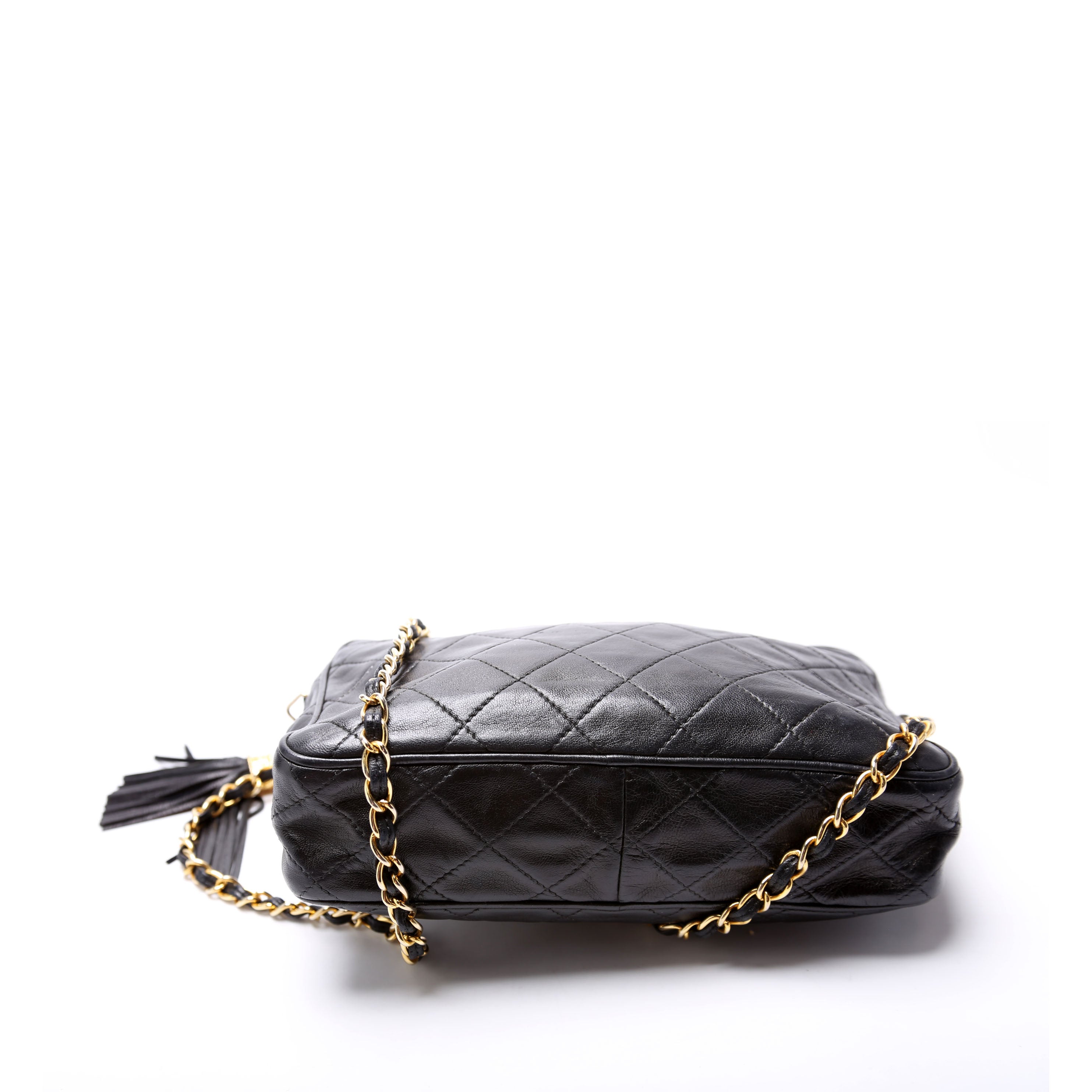 CC Front Pocket Tassel Camera Bag Vintage Black/Gold