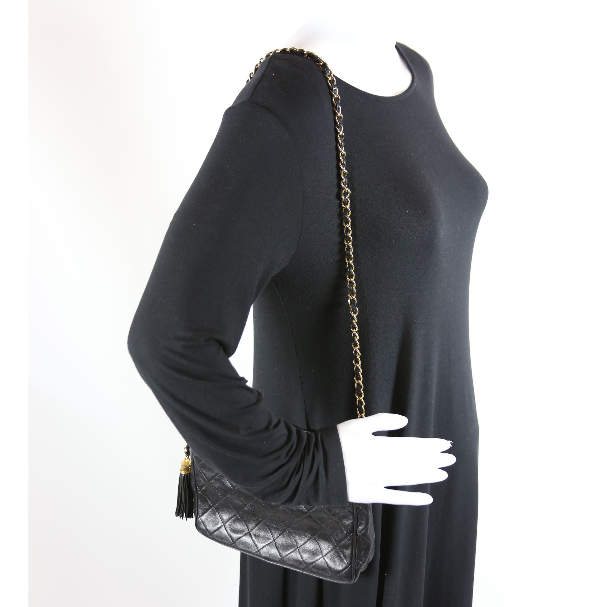CC Front Pocket Tassel Camera Bag Vintage Black/Gold