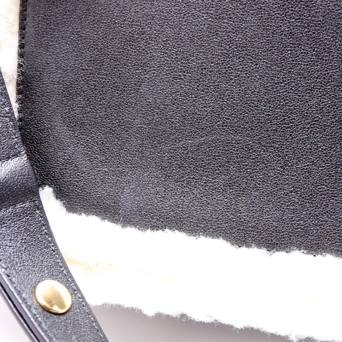 602204 Horsebit 1955 Shearling Leather Shoulder Bag Black