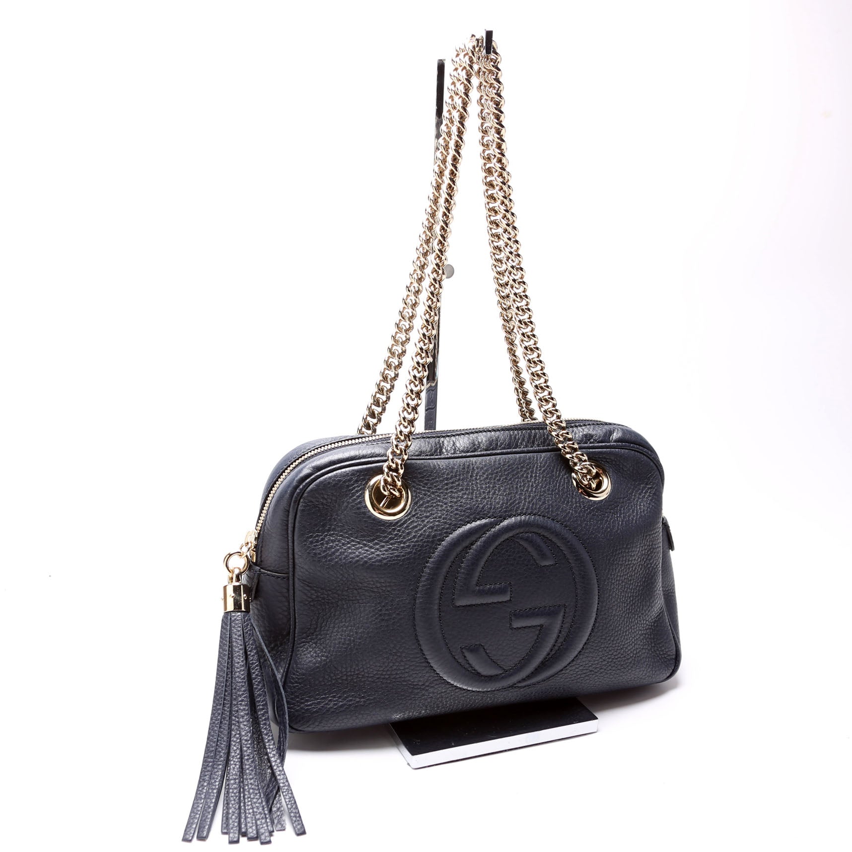 Gucci 308983 Soho Chain Shoulder Bag Navy