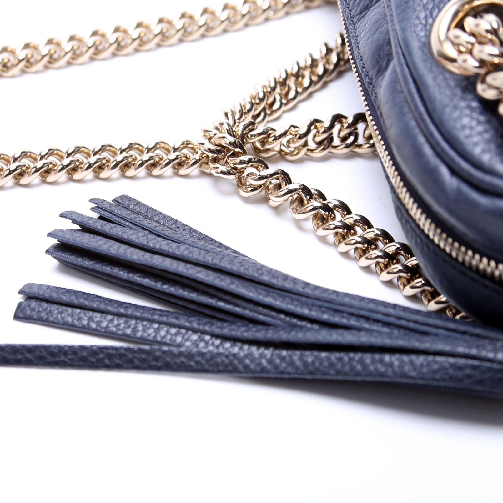 Gucci 308983 Soho Chain Shoulder Bag Navy