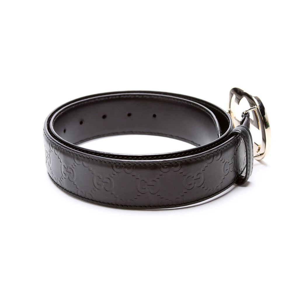 114876 Interlocking Leather Belt Size 85/34 Black