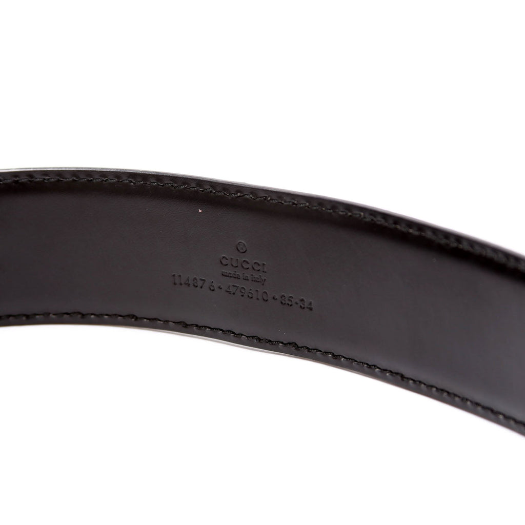 114876 Interlocking Leather Belt Size 85/34 Black