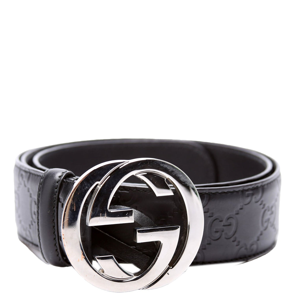 411924 Guccissima Belt Size 90/36 Black