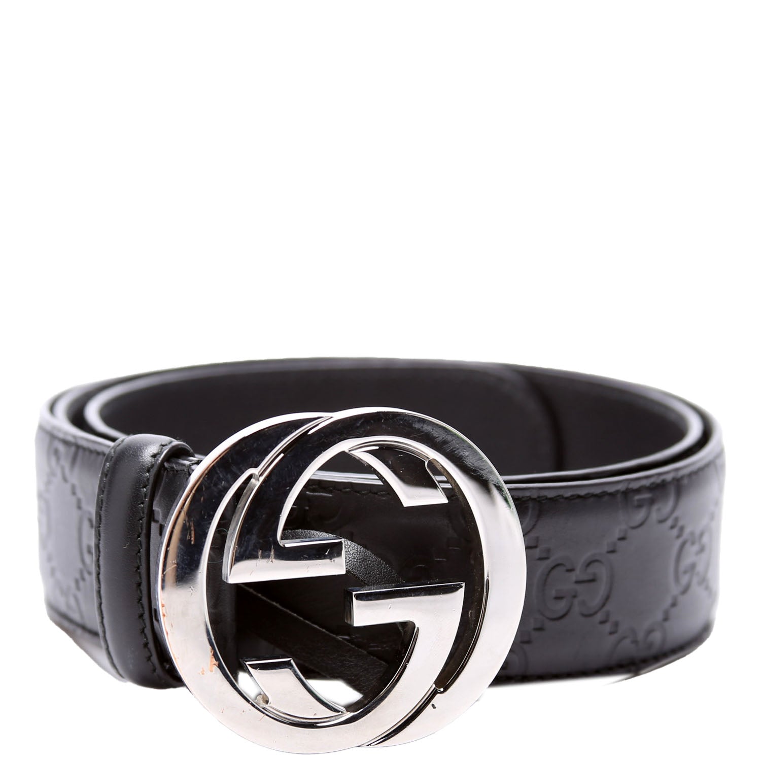 411924 Guccissima Belt Size 90/36 Black