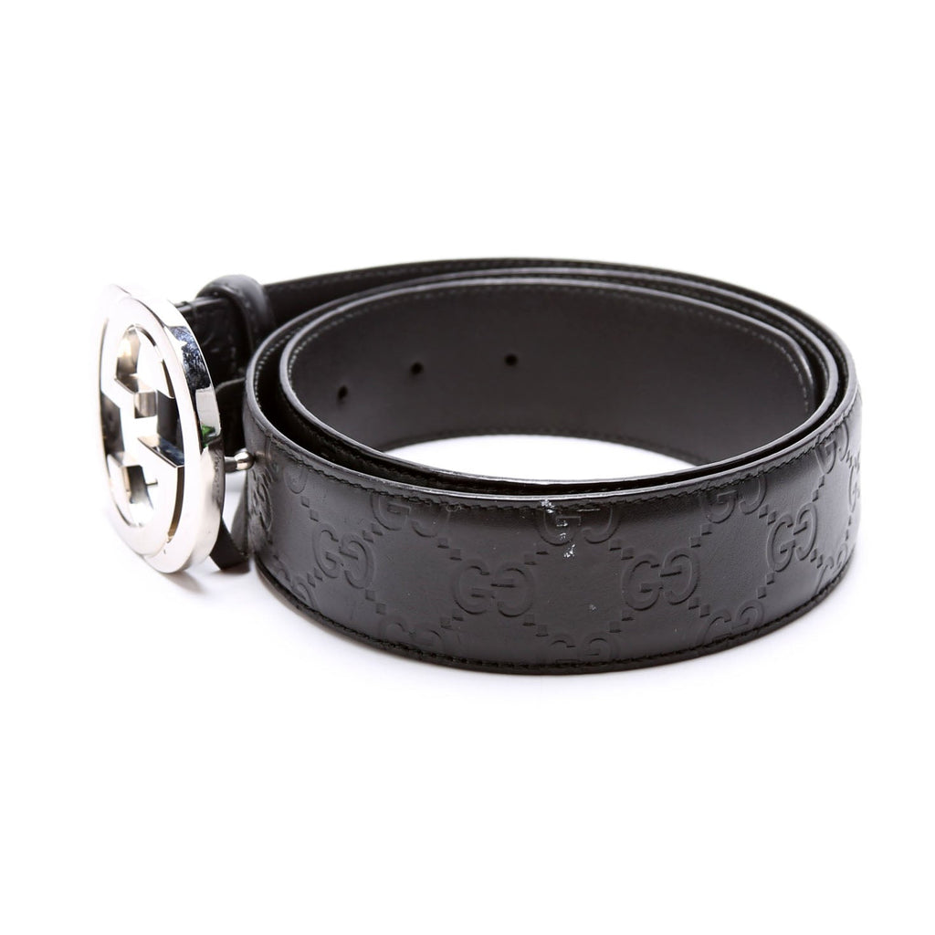 411924 Guccissima Belt Size 90/36 Black