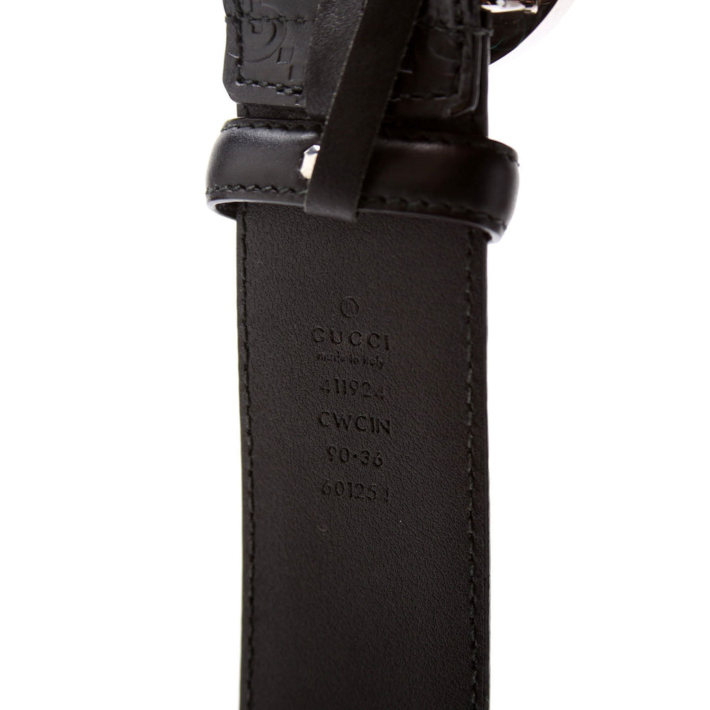 411924 Guccissima Belt Size 90/36 Black