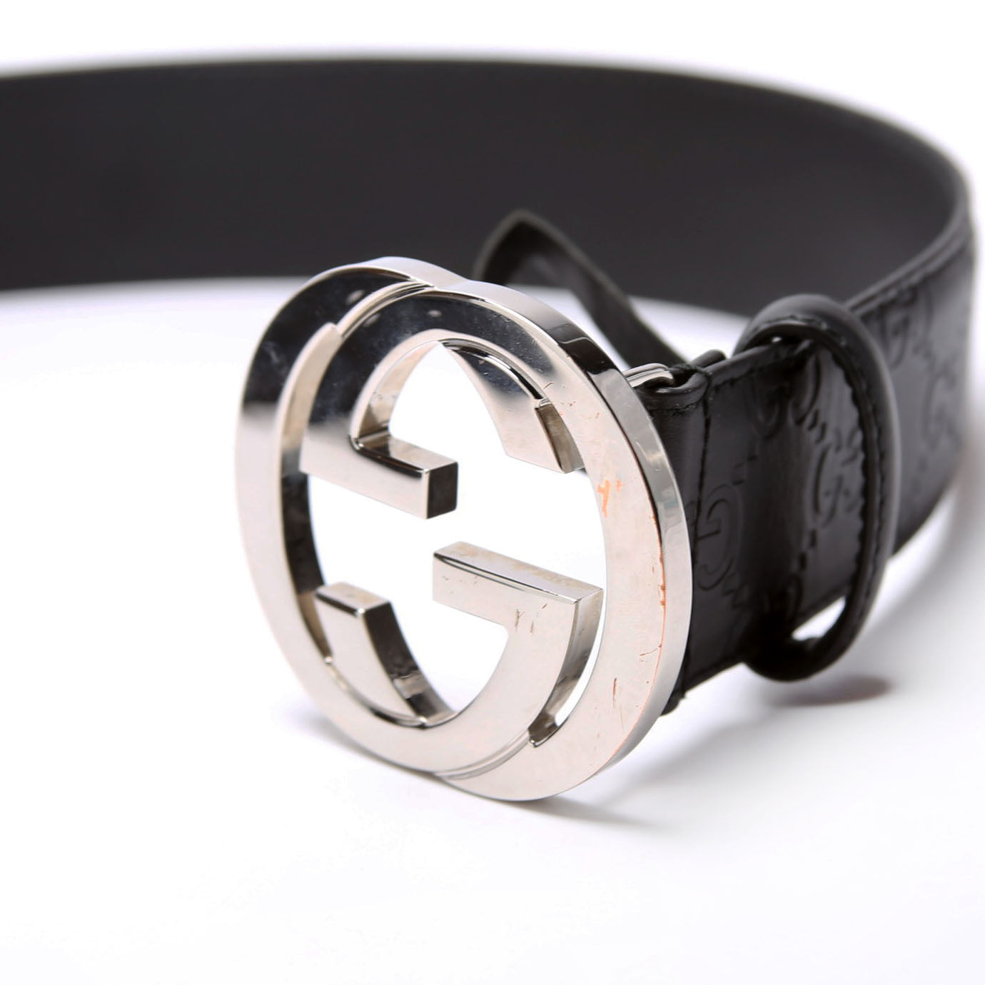 411924 Guccissima Belt Size 90/36 Black