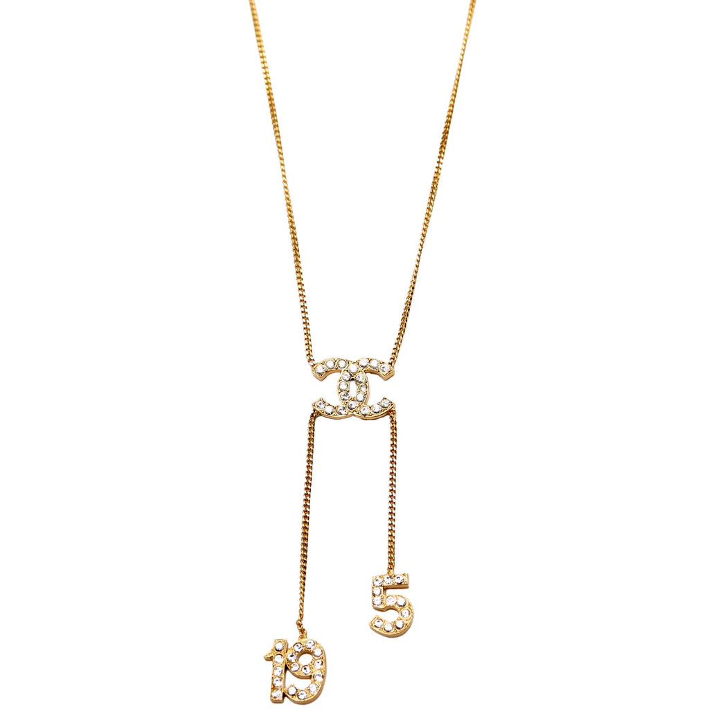 Crystal CC No5 No19 Pendant Necklace Gold