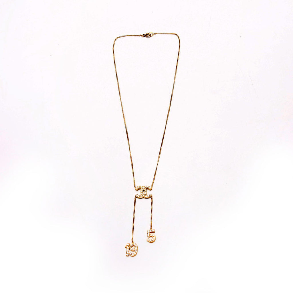 Crystal CC No5 No19 Pendant Necklace Gold
