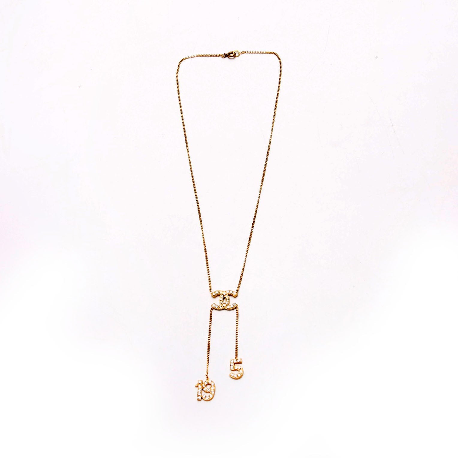 Crystal CC No5 No19 Pendant Necklace Gold